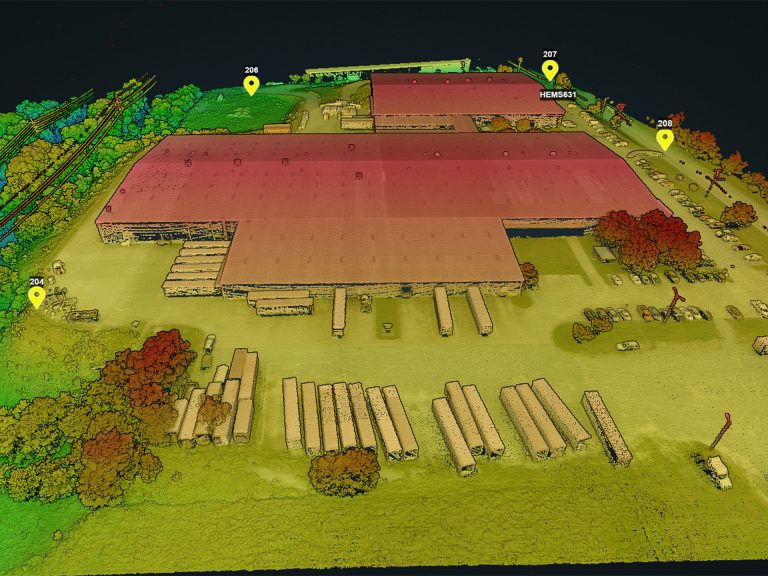Overhead topographic map of the 287 Free Hill Rd project site, providing a detailed view of the stormwater infrastructure and surrounding landscape features