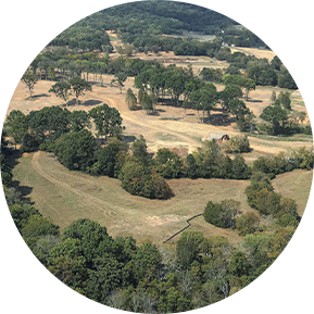 Wide shot of the Bounty Club Golf Course, showcasing its scenic design and layout