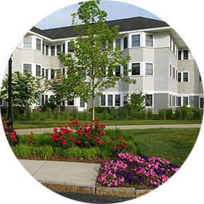 Apartment complex as part of a residential project